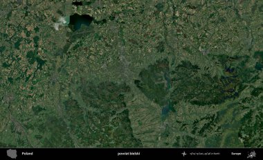 Bielski İlçesi. Polonya 'nın idari bölgesinde B uydusu görüntüleri