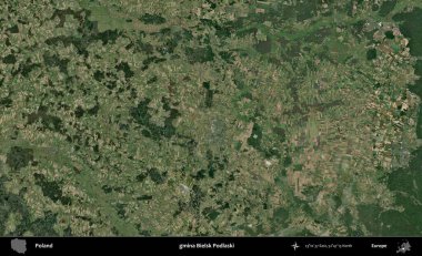 Bielsk Podlaski Komünü. Polonya 'nın idari bölgesinde B uydusu görüntüleri