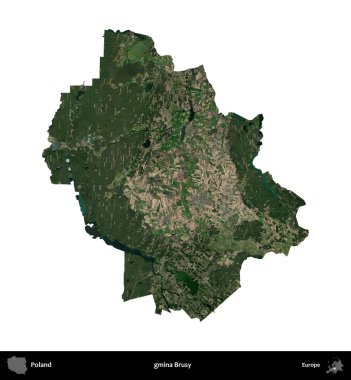 Özel bir komün. Polonya 'nın idari bölgesi B uydusundaki görüntülerde beyazla izole edildi