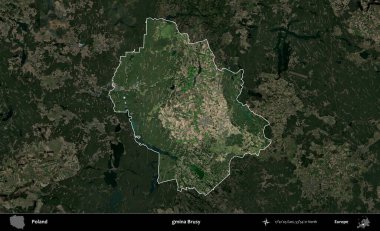 Özel bir komün. Polonya 'nın idari alanı, koyu renkli bir B uydusu görüntüsüyle vurgulandı ve özetlendi