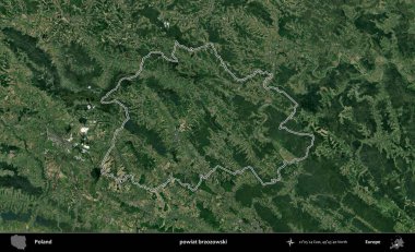 Brzozowski İlçesi. Polonya 'nın idari bölgesi B uydusundan alınan görüntülerle özetlendi