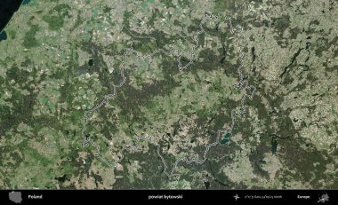Bytowski İlçesi. Polonya 'nın idari bölgesi B uydusundan alınan görüntülerle özetlendi
