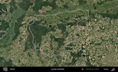 Chodzieski İlçesi. Polonya 'nın idari bölgesi B uydusundan alınan görüntülerle özetlendi