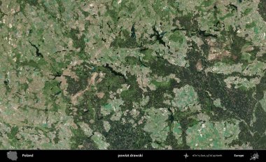 Drawski İlçesi. Polonya 'nın idari bölgesinde B uydusu görüntüleri