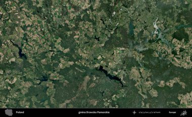 Drawsko Pomorskie Komünü. Polonya 'nın idari bölgesinde B uydusu görüntüleri