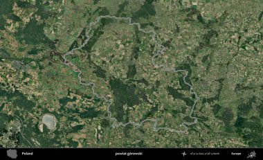 Gorowski İlçesi. Polonya 'nın idari bölgesi B uydusundan alınan görüntülerle özetlendi