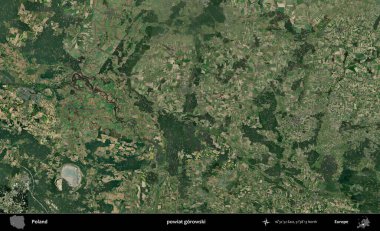 Gorowski İlçesi. Polonya 'nın idari bölgesinde B uydusu görüntüleri