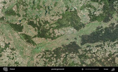 Gorzowski İlçesi. Polonya 'nın idari bölgesinde B uydusu görüntüleri