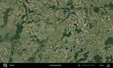Gostynski İlçesi. Polonya 'nın idari bölgesi B uydusundan alınan görüntülerle özetlendi