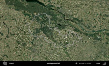 Gostyninski ilçesi. Polonya 'nın idari bölgesi B uydusundan alınan görüntülerle özetlendi