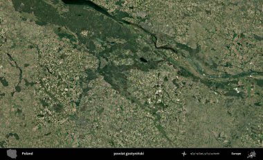 Gostyninski ilçesi. Polonya 'nın idari bölgesinde B uydusu görüntüleri