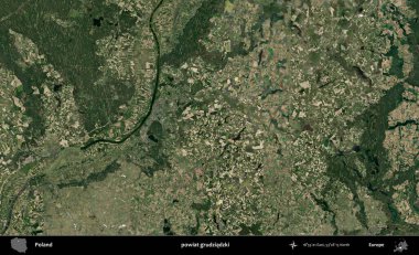 Grudziadzki İlçesi. Polonya 'nın idari bölgesinde B uydusu görüntüleri