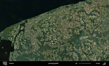 Gryficki İlçesi. Polonya 'nın idari bölgesinde B uydusu görüntüleri