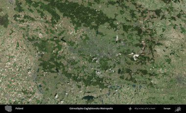 Gornoslasko-Zaglebiowska Metropoliası. Polonya 'nın idari bölgesinde B uydusu görüntüleri