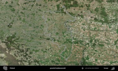 Hrubieszowski İlçesi. Polonya 'nın idari bölgesi B uydusundan alınan görüntülerle özetlendi