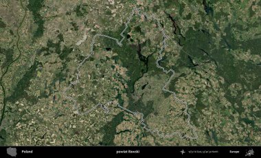Ilawski İlçesi. Polonya 'nın idari bölgesi B uydusundan alınan görüntülerle özetlendi