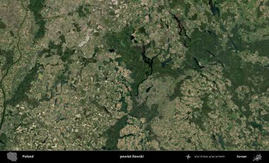 Ilawski İlçesi. Polonya 'nın idari bölgesinde B uydusu görüntüleri