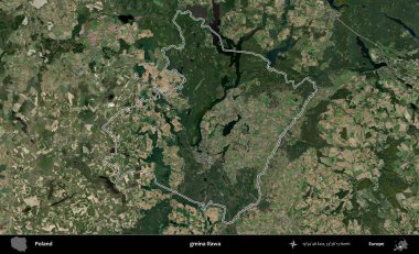 Ilawa Komünü. Polonya 'nın idari bölgesi B uydusundan alınan görüntülerle özetlendi