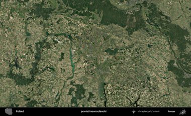 Inowroclawski İlçesi. Polonya 'nın idari bölgesinde B uydusu görüntüleri