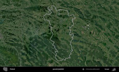 Jasielski İlçesi. Polonya 'nın idari bölgesi B uydusundan alınan görüntülerle özetlendi