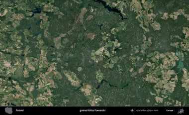 Kalisz Pomorski Komünü. Polonya 'nın idari bölgesinde B uydusu görüntüleri