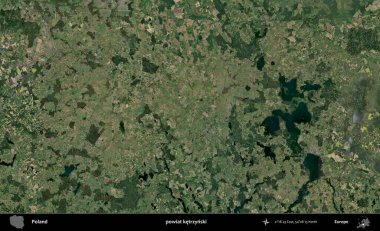 Ketrzynski İlçesi. Polonya 'nın idari bölgesinde B uydusu görüntüleri