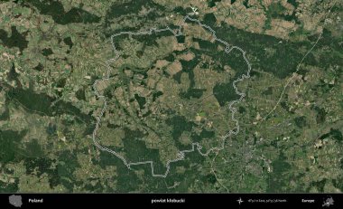 Klobucki İlçesi. Polonya 'nın idari bölgesi B uydusundan alınan görüntülerle özetlendi