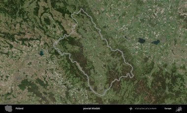 Klodzki İlçesi. Polonya 'nın idari bölgesi B uydusundan alınan görüntülerle özetlendi