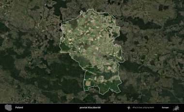 Kluczborski İlçesi. Polonya 'nın idari alanı, koyu renkli bir B uydusu görüntüsüyle vurgulandı ve özetlendi