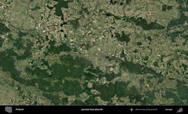 Kluczborski İlçesi. Polonya 'nın idari bölgesinde B uydusu görüntüleri