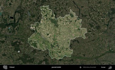 Kolski İlçesi. Polonya 'nın idari alanı, koyu renkli bir B uydusu görüntüsüyle vurgulandı ve özetlendi