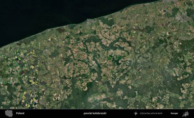 Kolobrzeski İlçesi. Polonya 'nın idari bölgesinde B uydusu görüntüleri