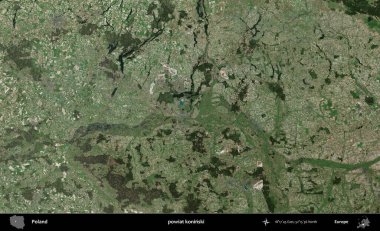 Koninski İlçesi. Polonya 'nın idari bölgesinde B uydusu görüntüleri