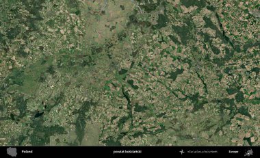 Koscianski İlçesi. Polonya 'nın idari bölgesinde B uydusu görüntüleri