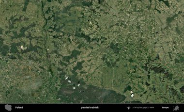 Krasnicki İlçesi. Polonya 'nın idari bölgesinde B uydusu görüntüleri