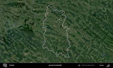 Krosnienski İlçesi. Polonya 'nın idari bölgesi B uydusundan alınan görüntülerle özetlendi