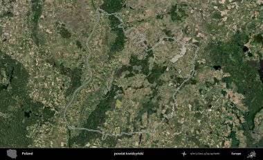 Kwidzynski İlçesi. Polonya 'nın idari bölgesi B uydusundan alınan görüntülerle özetlendi