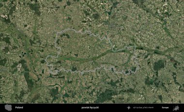 Leczycki İlçesi. Polonya 'nın idari bölgesi B uydusundan alınan görüntülerle özetlendi