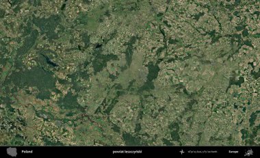 Leszczynski İlçesi. Polonya 'nın idari bölgesinde B uydusu görüntüleri