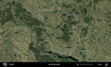 Lipnowski İlçesi. Polonya 'nın idari bölgesi B uydusundan alınan görüntülerle özetlendi
