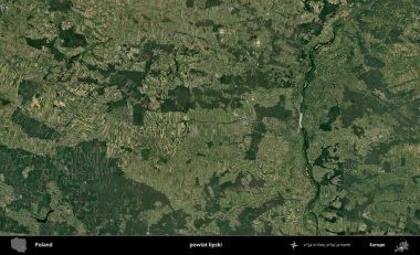 Lipski İlçesi. Polonya 'nın idari bölgesinde B uydusu görüntüleri
