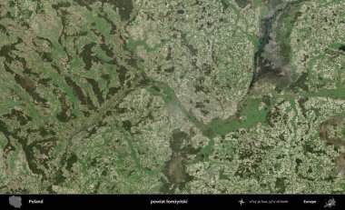 Lomzynski İlçesi. Polonya 'nın idari bölgesinde B uydusu görüntüleri