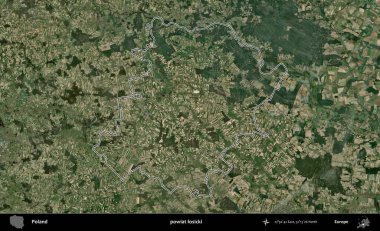 Losicki İlçesi. Polonya 'nın idari bölgesi B uydusundan alınan görüntülerle özetlendi