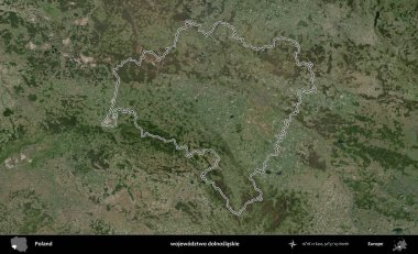 Dolnoslaskie Eyaleti. Polonya 'nın idari bölgesi B uydusundan alınan görüntülerle özetlendi