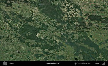 Lubaczowski İlçesi. Polonya 'nın idari bölgesinde B uydusu görüntüleri
