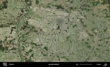 Lubelski İlçesi. Polonya 'nın idari bölgesi B uydusundan alınan görüntülerle özetlendi