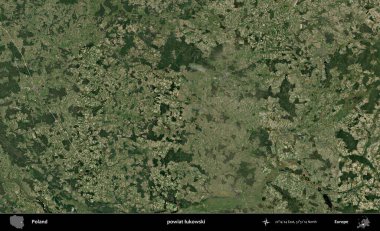 Lukowski İlçesi. Polonya 'nın idari bölgesinde B uydusu görüntüleri