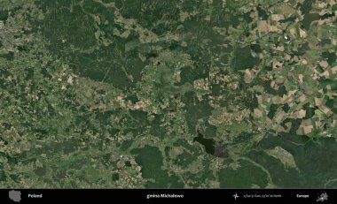 Michalowo Komünü. Polonya 'nın idari bölgesinde B uydusu görüntüleri