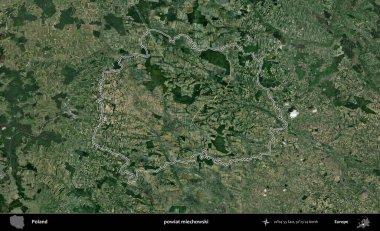 Miechowski İlçesi. Polonya 'nın idari bölgesi B uydusundan alınan görüntülerle özetlendi