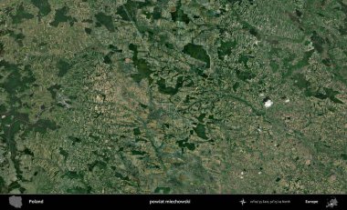 Miechowski İlçesi. Polonya 'nın idari bölgesinde B uydusu görüntüleri